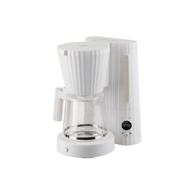 Alessi White - Coffee Maker Plissé - - Thermoplastic Resin - Designer Michele De Lucchi Small