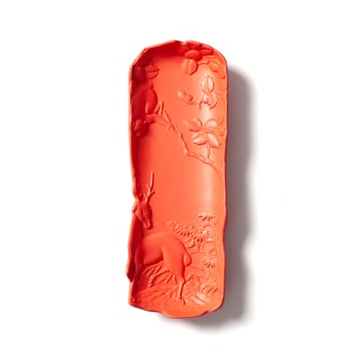 moustache - vide-poche replica orange 22 x 8 3 cm designer céramique, céramique émaillée