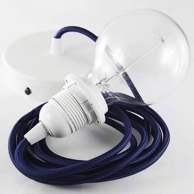 koziol - suspension lampe modulable en tissu, plastique couleur bleu 200 x 20.8 cm designer made in design