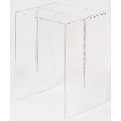 kartell - table d'appoint laufen en plastique, pmma couleur transparent 33 x 40 47 cm designer ludovica & roberto  palomba made in design