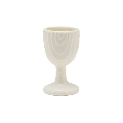 seletti - verre à vin wood ware en céramique, porcelaine couleur blanc 12 x 21 cm designer studio job made in design