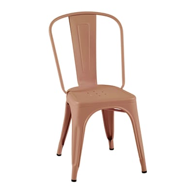 Chaise empilable A Outdoor métal rose / Inox Couleur - Pour l'extérieur - Tolix