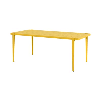 Table rectangulaire Midi métal jaune / 190 x 90 cm - 8 personnes - TIPTOE