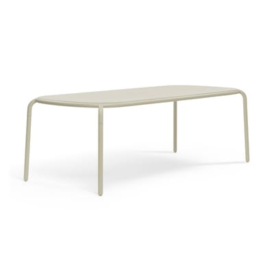 Table rectangulaire Toní Tablo métal beige / 220 x 99 cm - Trou pour parasol - Fatboy