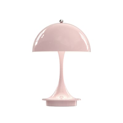 Lampe extérieur sans fil rechargeable Panthella 160 Portable métal rose / LED - Ø 16 x H 23 cm - Lou