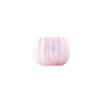pols potten - photophore melon en verre, verre peint couleur rose 13.7 x 10 cm made in design