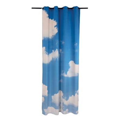 Rideau Toiletpaper - Clouds Right tissu bleu / 140 x 280 cm - Seletti