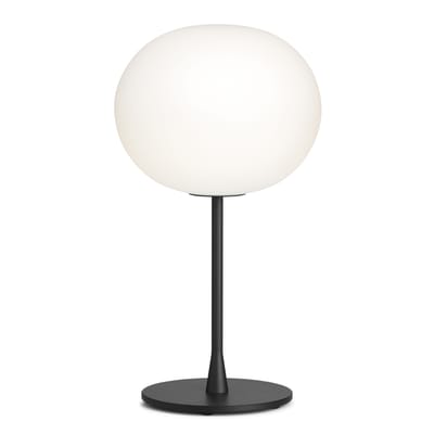 Lampe de table Glo-Ball T1 verre blanc noir / H 60 cm - Verre soufflé bouche - Flos