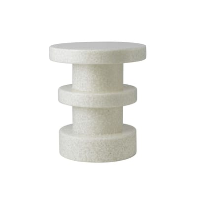 Table d'appoint Bit Stack plastique blanc / Table d'appoint - Plastique 100% recyclé / Ø 36 cm - Nor