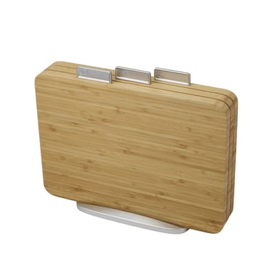 joseph - planche à découper index en bois, bambou couleur bois naturel 36.34 x 35 29.5 cm made in design