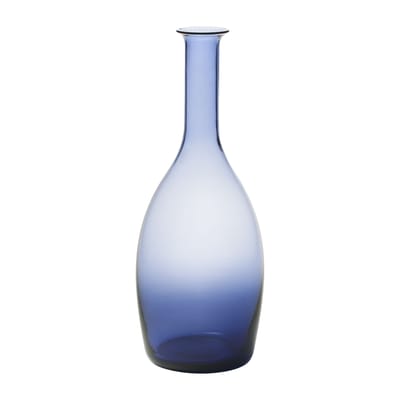 bitossi home - carafe vases en verre, verre soufflé bouche couleur bleu 10 x 29.5 cm made in design