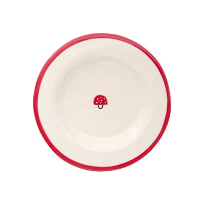 laetitia rouget - assiette à dessert vaisselle en céramique, grès couleur rouge 20 x 2 cm designer laëtitia rouget made in design