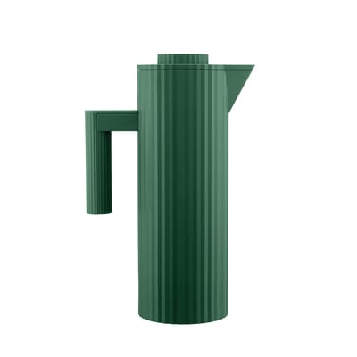 alessi - pichet isotherme plissé vert 11 x 32 cm designer michele de lucchi plastique, résine thermoplastique