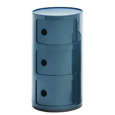 Rangement Componibili plastique bleu / 3 tiroirs - H 58 cm - Anna Castelli Ferrieri, 1968 - Kartell