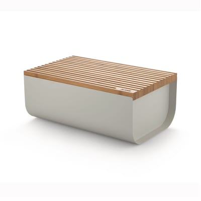 Boîte à pain Mattina métal bois gris / bambou - 34 x 21 cm - Alessi