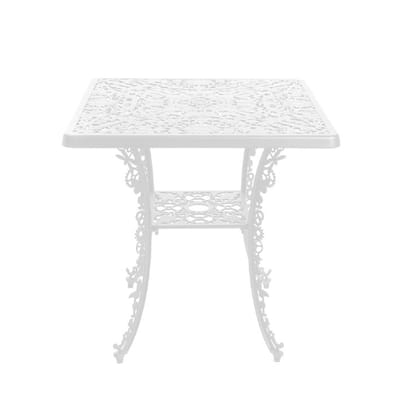 Table carrée Industry Garden métal blanc / 70 x 70 cm - Métal ajouré - Seletti