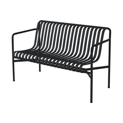 Hay Black - Bench With Backrest Palissade - Epoxy Paint - Designer Ronan & Erwan Bouroullec 45Cm
