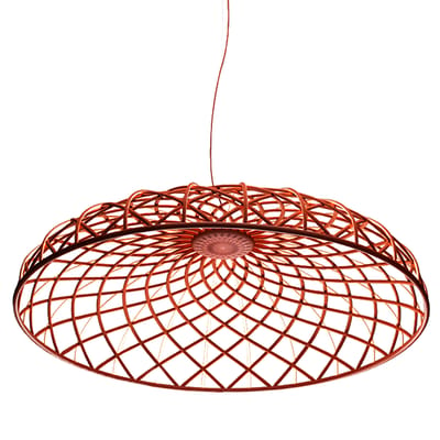 Suspension Skynest LED tissu rouge / Ø 90,4 cm - Tissu polyester recyclé - Flos