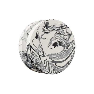 Patère Swirl Dumbell plastique matériau composite noir / Large - Ø 12 cm / Effet marbre - Tom Dixon