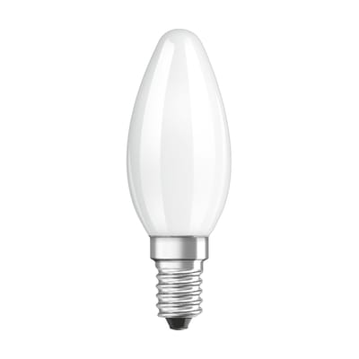 Ampoule LED E14 verre blanc / Flamme dépolie - 2,5W=25W (2700K, blanc chaud) - Osram