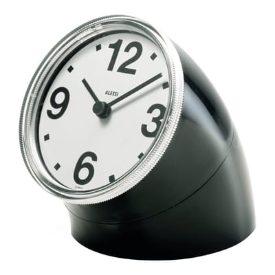 Alessi Black - Desk Clock - Abs - Designer Pio Manzu 7Cm