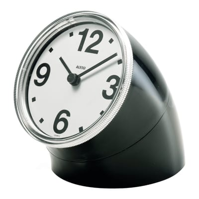 Horloge à poser Cronotime plastique noir / Pio Manzù, 1966 - Alessi