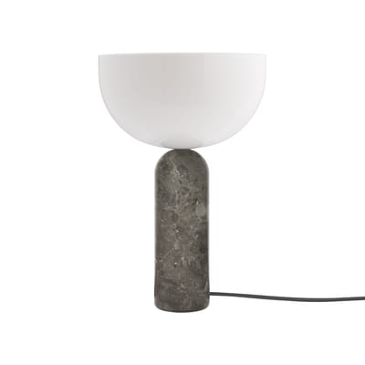 Lampe de table Kizu Large pierre gris / Base marbre - H 45 cm - NEW WORKS
