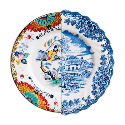 seletti - assiette à dessert hybrid multicolore 26 x 25 10 cm designer studio ctrlzak céramique, porcelaine