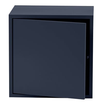 Etagère Stacked bois bleu / Medium carré 43x43 cm / Avec porte - Muuto