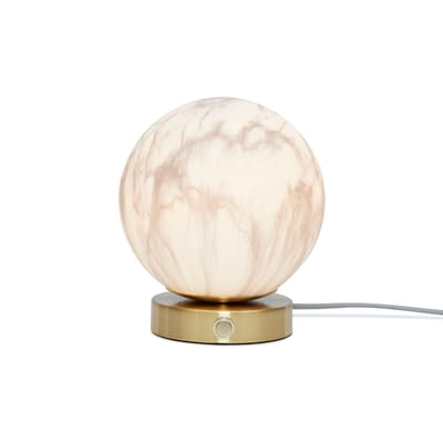 Lampe de table Carrara verre blanc or / Ø 16 cm - Verre effet marbre - It's about Romi