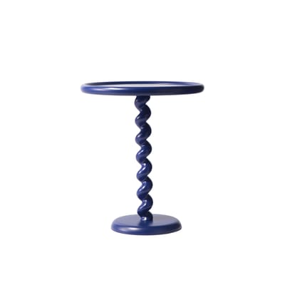 Table d'appoint Twister métal bleu / Ø 46 x H 56 cm - Fonte aluminium - Pols Potten