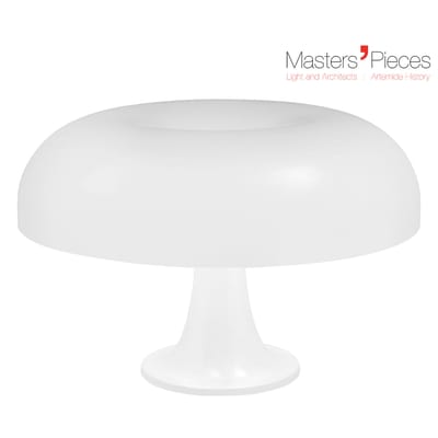 Lampe de table Masters' Pieces - Nesso plastique blanc / 1967 - Ø 54 cm - Artemide
