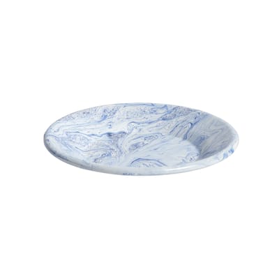 hay - assiette à dessert soft ice en métal, acier émaillé couleur bleu 18.17 x cm made in design