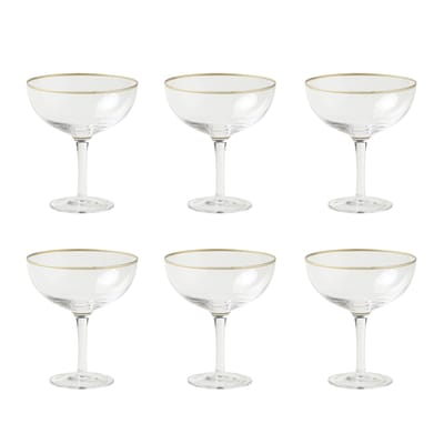bitossi home - coupe à champagne vaisselle en verre, verre soufflé couleur transparent 41.6 x 12.4 cm made in design