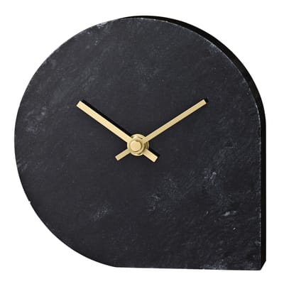 Horloge à poser Stilla pierre noir / Marbre - Ø 16 cm - AYTM