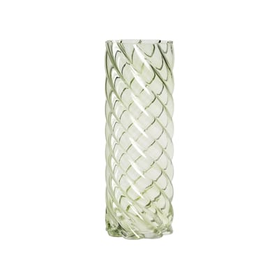 Vase Marshmallow verre vert / Ø 12 x H 33 cm - & klevering