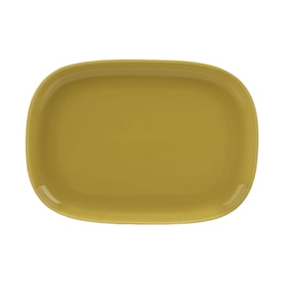 marimekko - plat de service assiettes en céramique, grès couleur jaune 32 x 23 2 cm designer sami ruotsalainen made in design