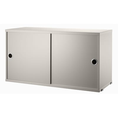 Caisson String® System bois beige / 2 portes coulissantes - L 78 x P 30 cm - String Furniture