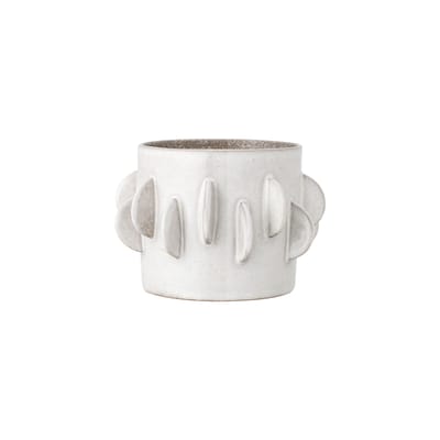 Bloomingville White - Flowerpot Pot De Fleurs - Enamelled Sandstone Small