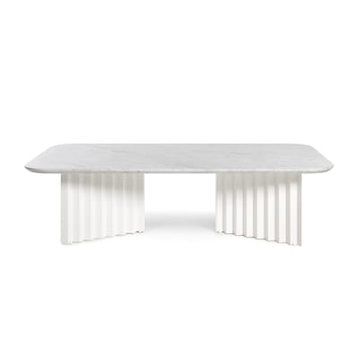 Table basse Plec Large pierre blanc / Marbre - 115 x 60 x H 30 cm - RS BARCELONA