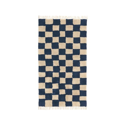 Tapis Mara Medium tissu bleu / 90 x 150 cm - Tufté main - Ferm Living