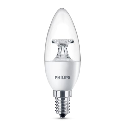 Ampoule LED E14 Flamme Claire verre transparent / 5,5W (40W) - 470 lumen - Philips