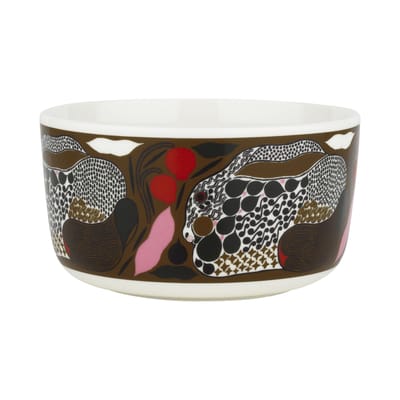 marimekko - bol bols en céramique, liège couleur marron 12.5 x 7 cm designer aino-maija  metsola made in design