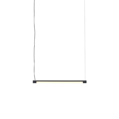 Suspension Fine LED métal noir / L 60 cm - Position horizontale ou verticale - Muuto