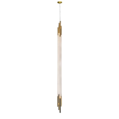 Suspension ORG Vertical Large verre blanc / LED -H 200 cm - DCW éditions