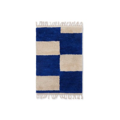Tapis Mara Small bleu / 80 x 120 cm - Laine nouée main - Ferm Living