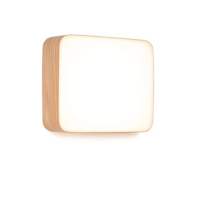 Applique Cube Large bois naturel / Plafonnier LED - 28 x 25 cm - Tunto