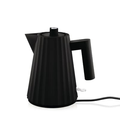 alessi - bouilloire électrique plissé noir 21 x 30 20 cm designer michele de lucchi plastique, résine thermoplastique