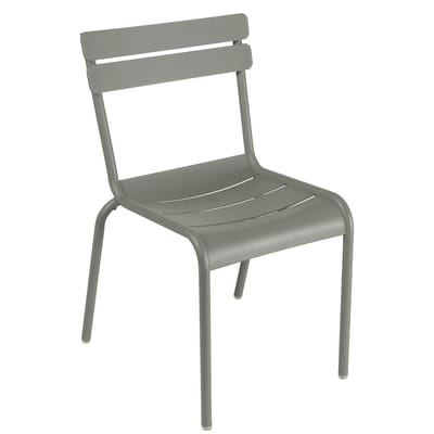 Chaise empilable Luxembourg métal vert gris / Aluminium - Fermob