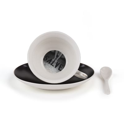 seletti - tasse à thé guiltless en céramique, porcelaine fine couleur noir 18.17 x 5.8 cm designer lady tarin made in design